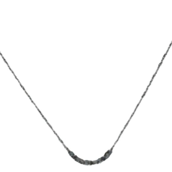 Elegant Gold Tone Square Beaded Necklace Simple Minimalist Fashion Jewelry - Picture 2 of 6